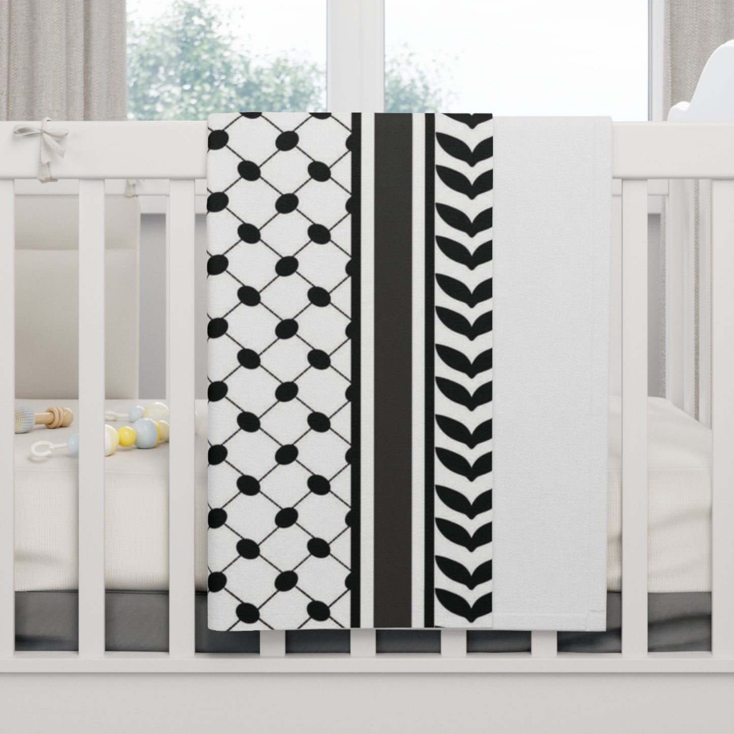 Keffiyeh Styled Fleece Baby Blanket