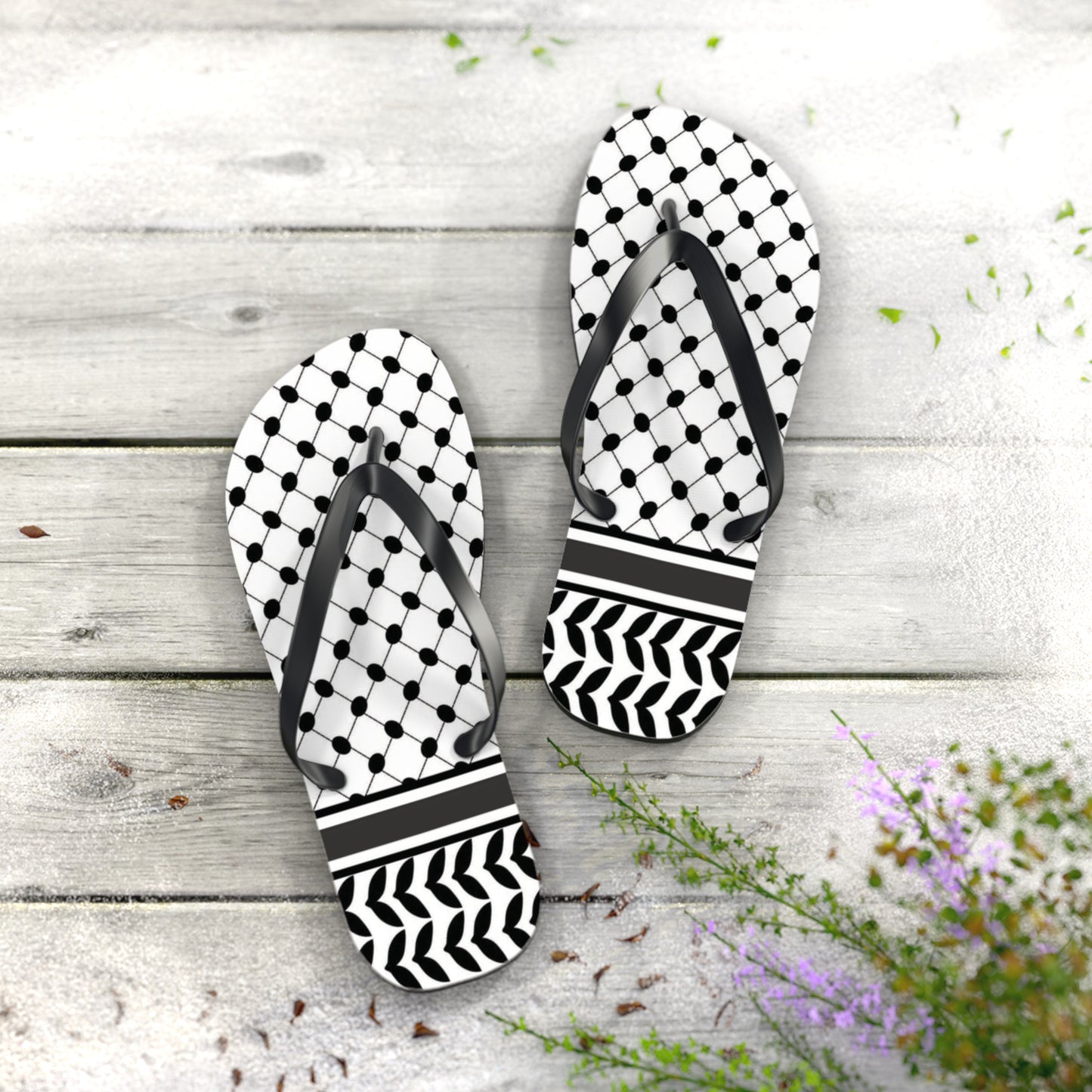 Keffiyeh Styled Flip Flops