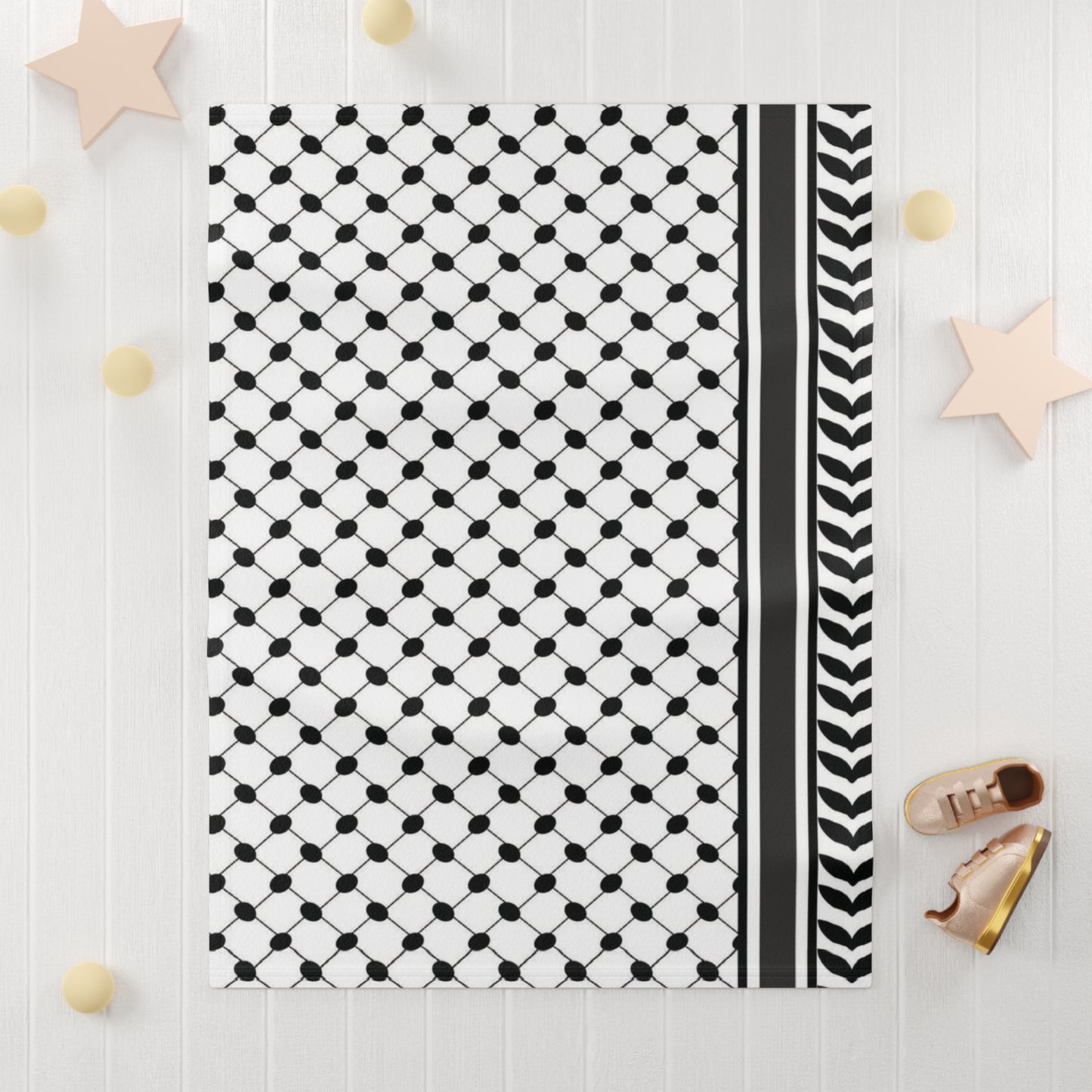Keffiyeh Styled Fleece Baby Blanket