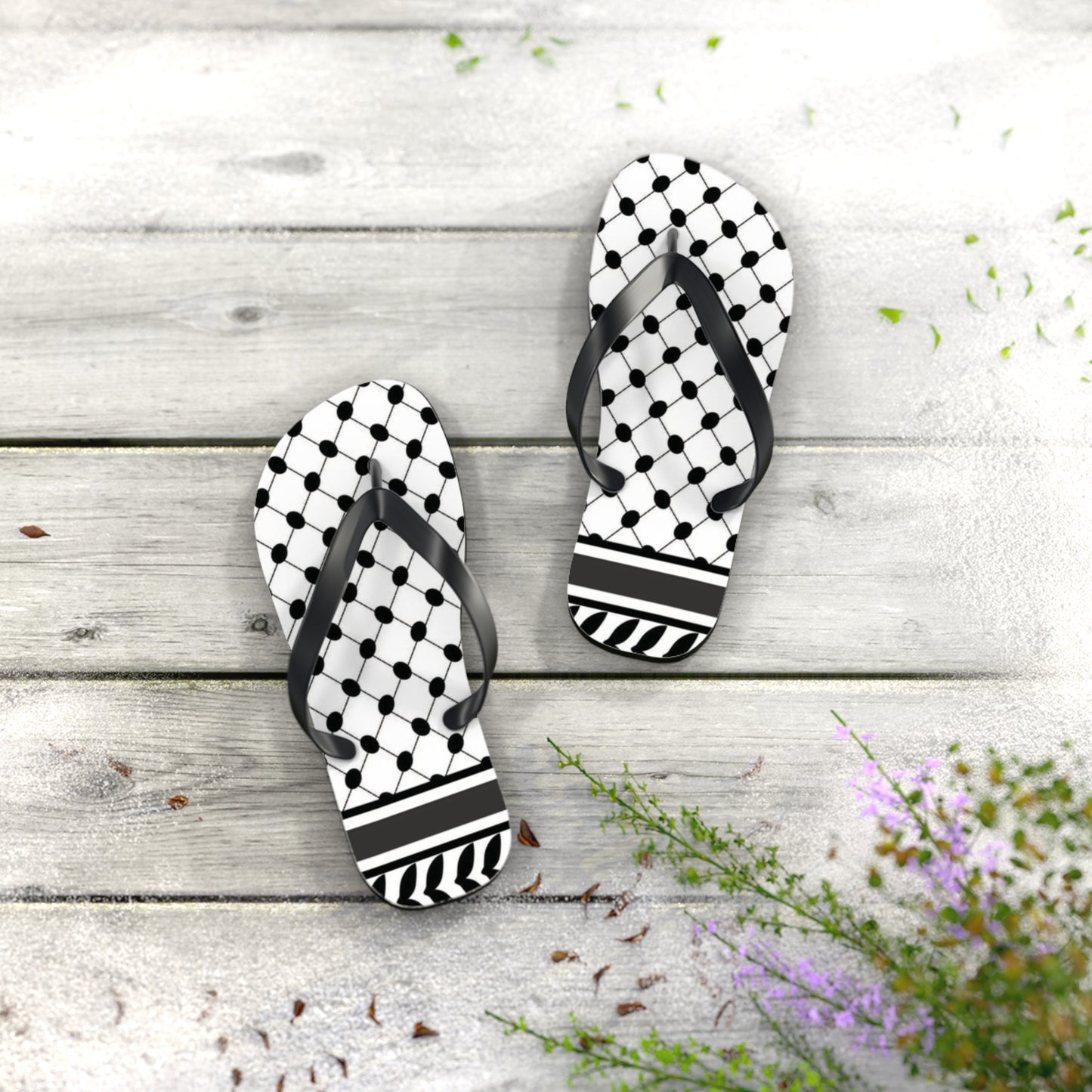 Keffiyeh Styled Flip Flops